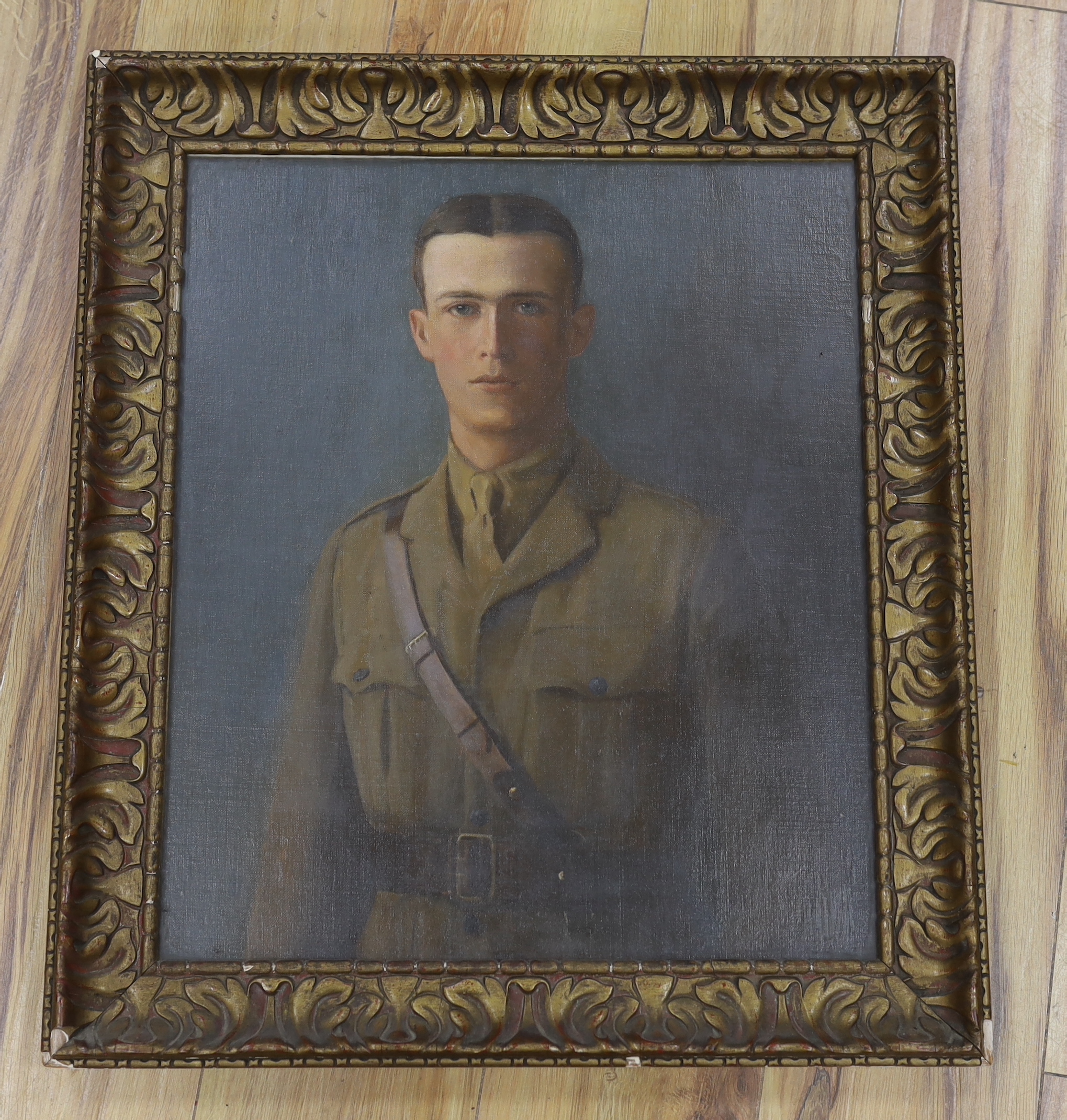 Early 20th century English School, oil on canvas board, Portrait of an army officer, 49 x 41cm